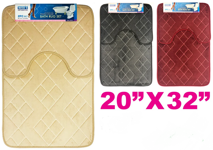 Con Tact Bath Mat, Wave, White Rubber, 18 X 36-In