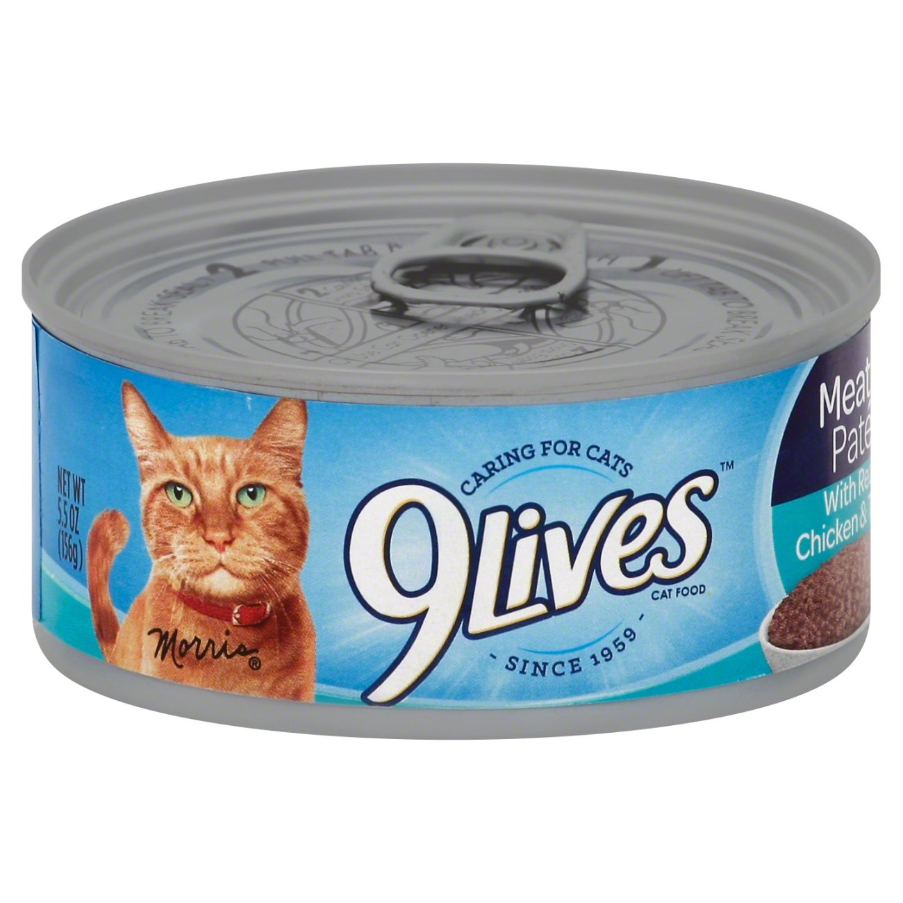 9Lives 9 Lives Cat Food, With Real Chicken & Tuna, Meaty Pate 5.5 Oz