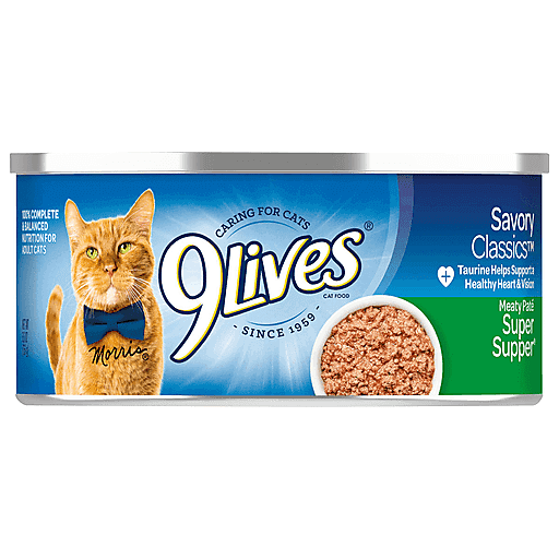 9Lives Meaty Pate Super Supper Wet Cat Food 24-5.5-oz. Cans