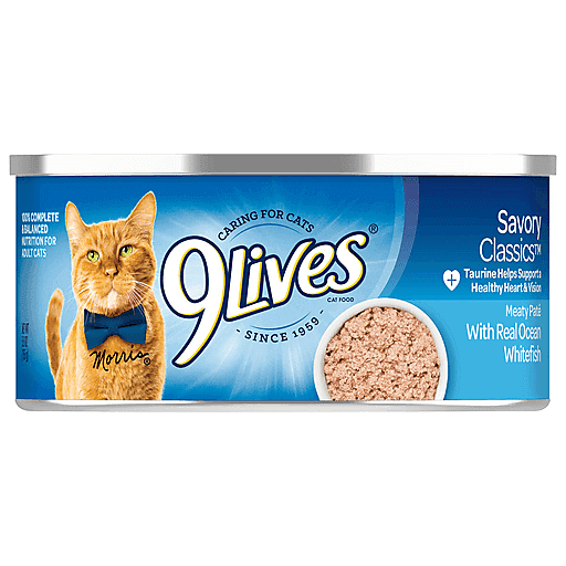 9Lives Meaty Pate With Real Ocean Whitefish Cat Food 5.5 Can