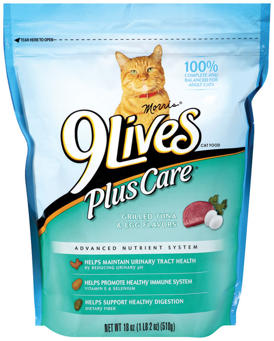 9 Lives Plus Care Cat Food, 18-Ounce Bag