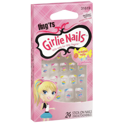 Fing'rs Girlie Nails Stick-On Nails, Scented Nails, 31619