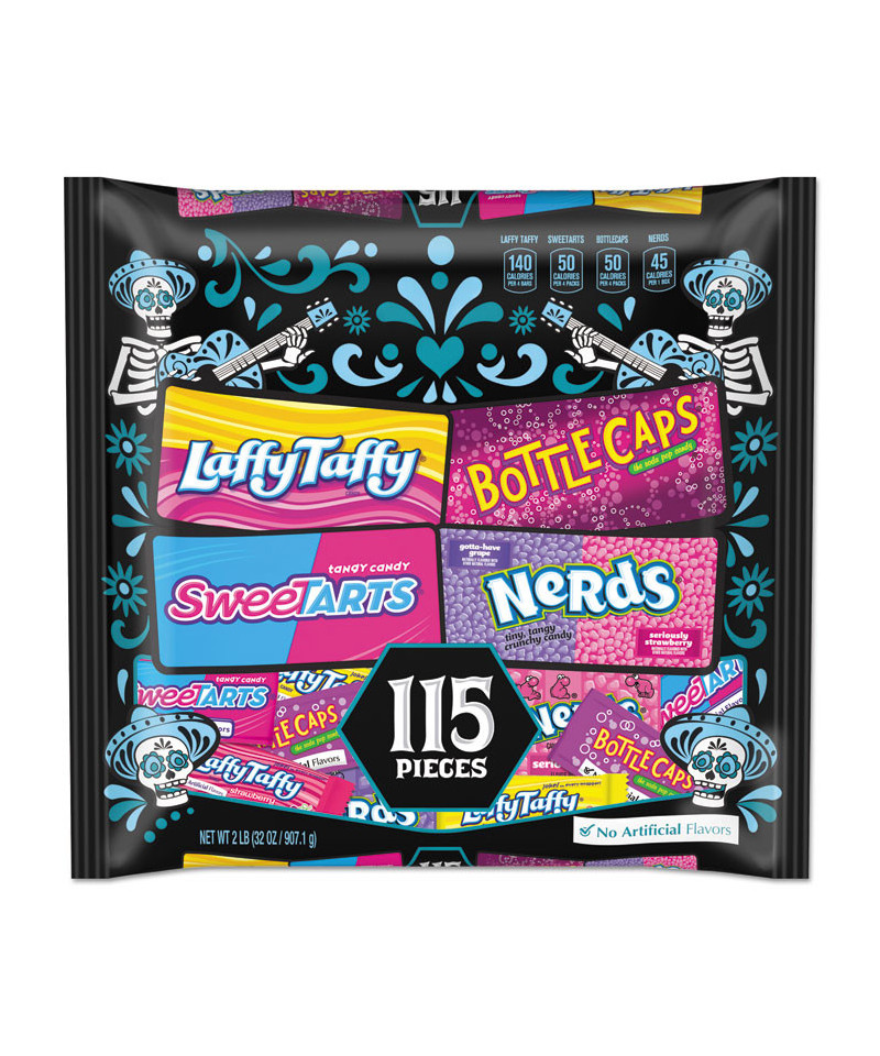 Nestle FERRARA Laffy Taffy, SweeTARTS, Bottle Caps & Nerds Halloween Candy Variety Pack 115 Pc. Bag