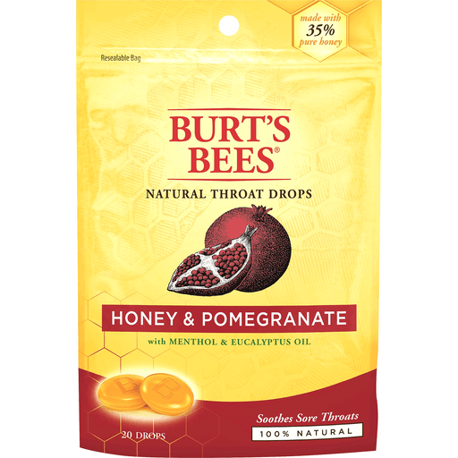 Burt's Bees Natural Throat Drops - Honey And Pomegranate - 20ct