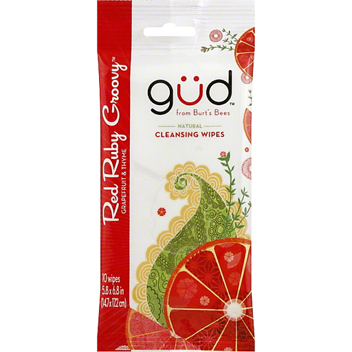 Burts Bees Gud Cleansing Wipes, Red Ruby Groovy