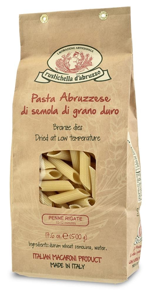 Rustichella D'Abruzzo Pasta Organic Durum Wheat Pasta, Penne Rigate, 1.1 Pound