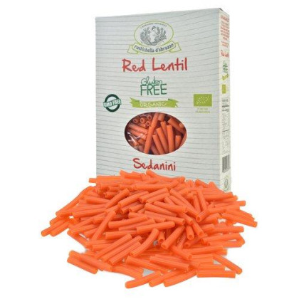 Rustichella d'Abruzzo Organic Gluten Free Red Lentil Sedanini, 8.8 Ounce