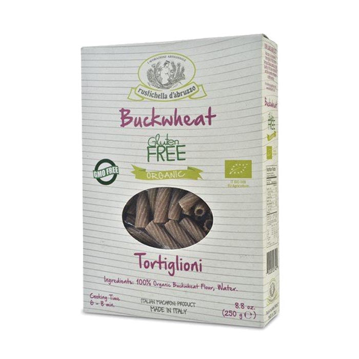 Rustichella d'Abruzzo Organic Gluten Free Buckwheat Tortiglioni, 8.8 Ounce