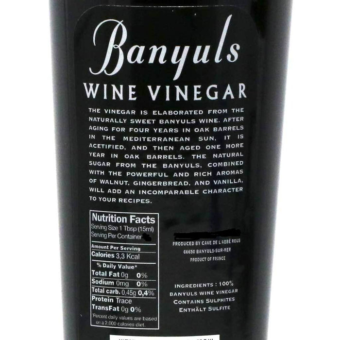 Cave de L'Abbe Rous Vinaigre Vin Français Abbe Banyuls 500 Ml (16,9 FL Oz)