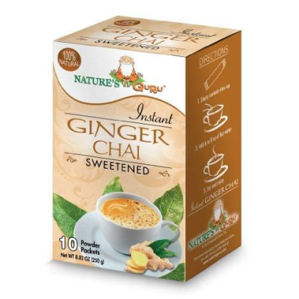 Nature's Guru Instant Ginger Chai Sweetened, 10-count