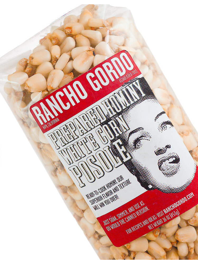 Rancho Gordo Prepared Hominy White Corn Posole 16oz