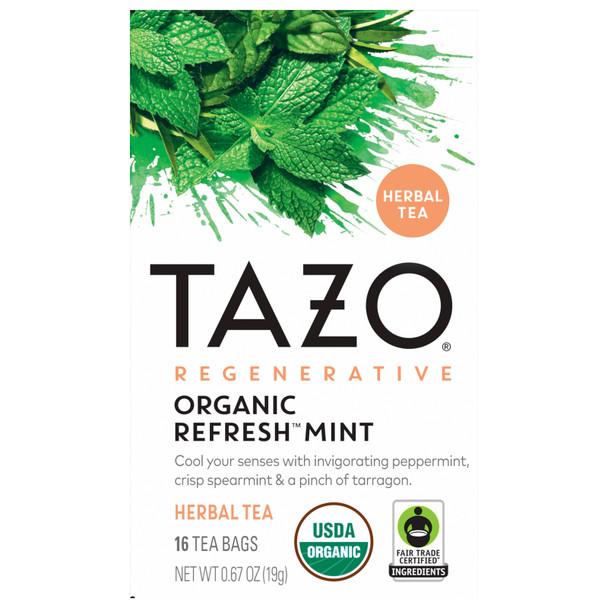 Tazo Tea Herbal Organic Refresh Mint – Case Of 6-16 Bags