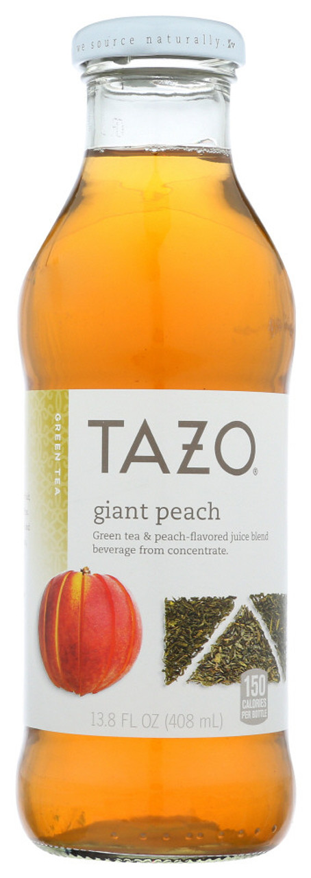Tazo Giant Peach Green Tea - 13.8 Fl Oz Glass Bottle