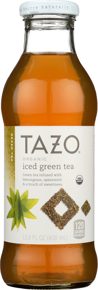 Tazo Organic Iced Green Tea - 13.8 Fl Oz Glass Bottle
