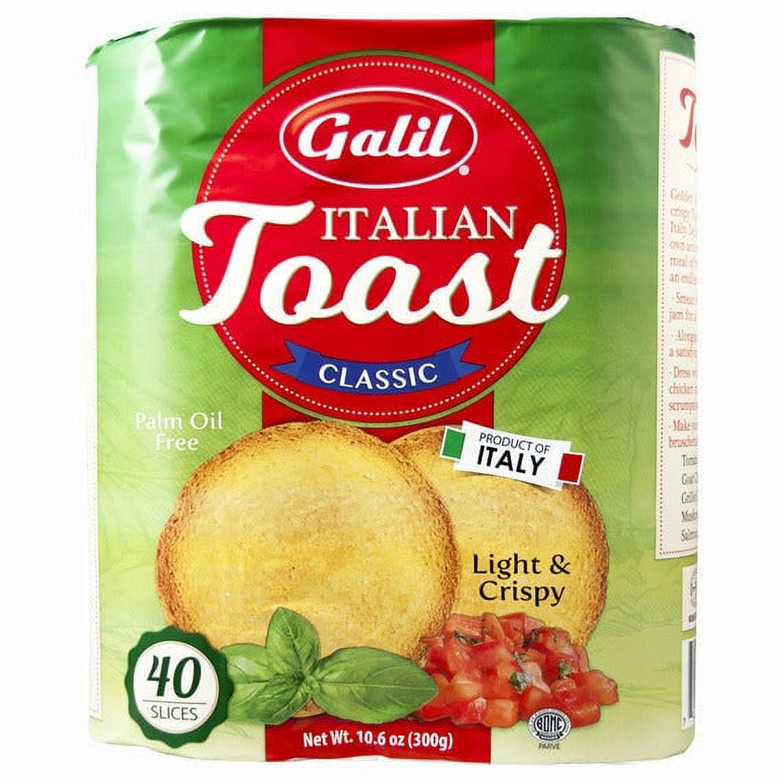 Galil Italian Toast-Classic Light Crispy 40 Slices 10.6 Oz 300 Gr