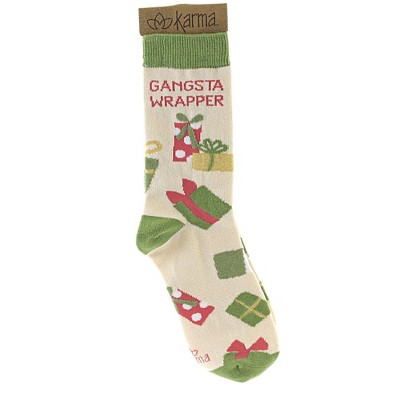 Karma Novelty Socks 12.5" Holiday Socks Gangsta Wrapper Christmas Funny Presents - Socks