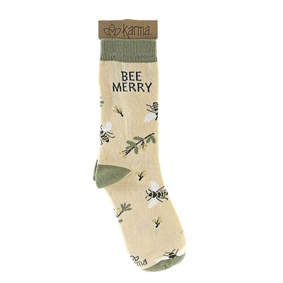 Karma Novelty Socks 12.5" Holiday Socks Bee Merry Christmas Insects - Socks