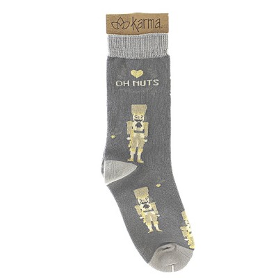 Karma Novelty Socks 12.5" Holiday Socks Oh Nuts Christmas Nutcracker Silly - Socks