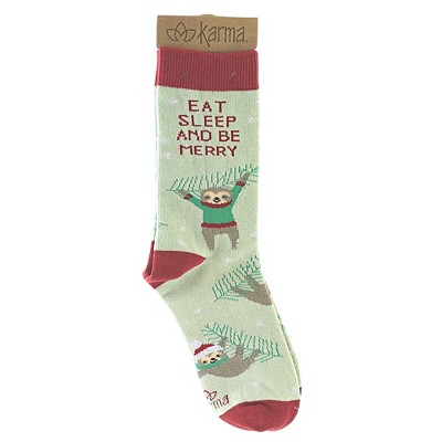 Karma Novelty Socks 12.5" Holiday Socks Sloth Christmas Animal - Socks