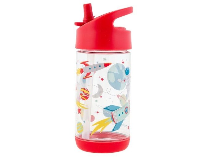 Stephen Joseph Space Rocket Clear Flip Top Water Bottle