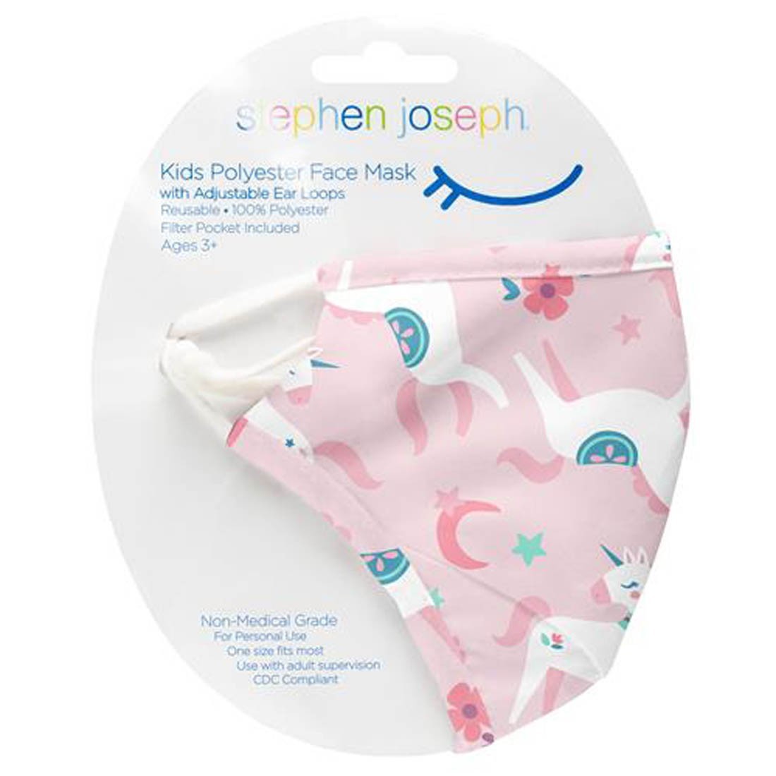 Yvolution Stephen Joseph Kids Polyester Face Mask Unicorn
