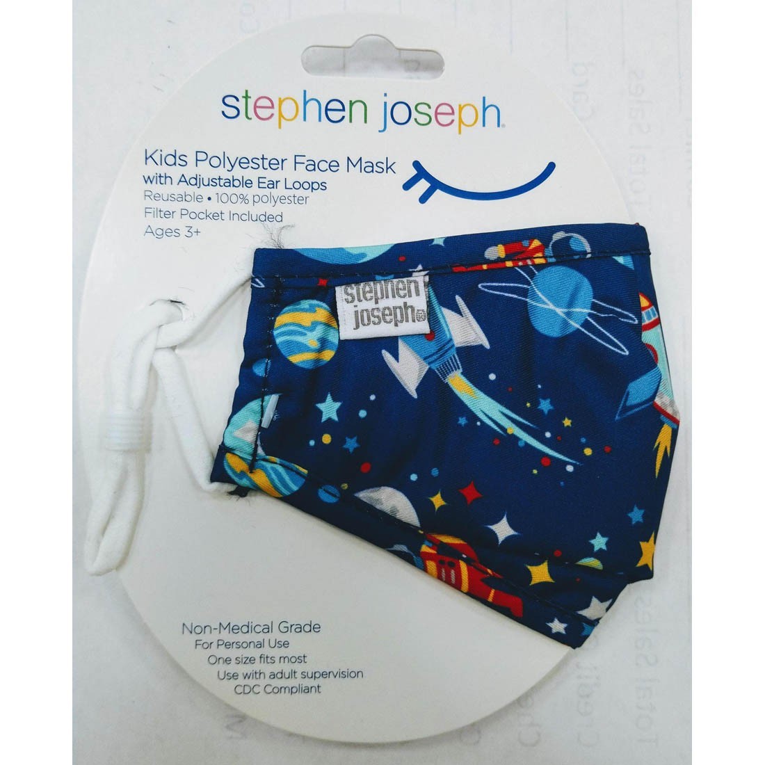 Stephen Joseph Kids Cotton Face Mask Space