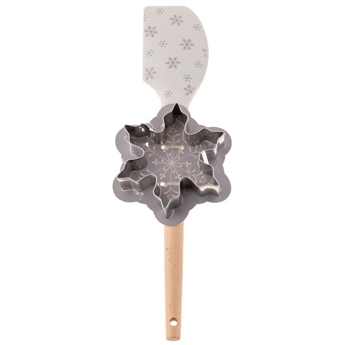 Spatula And Cookie Cutter Set Snowflake (h21)