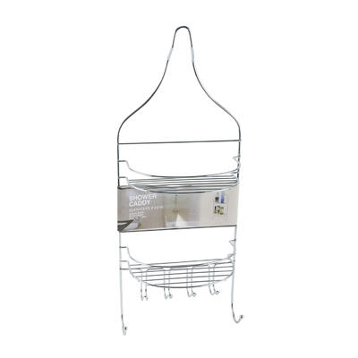 2-Tier Shower Caddy With 6 Hooks - 22.75"H