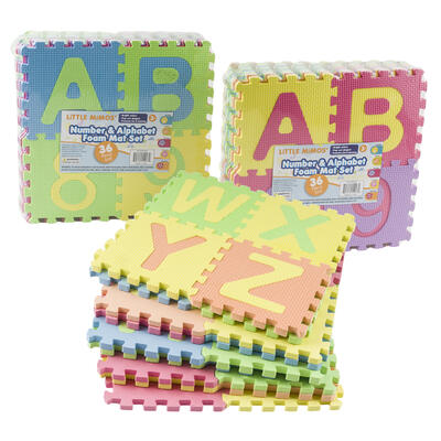 36pcs Number And Alphabet Foam Mat Set- Asst