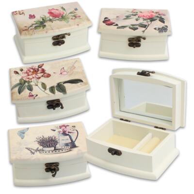 Jewelry Box,5" Rect Roses Wdn
