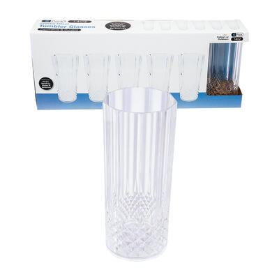 6pk 14oz Plastic Diamond Tumbler Set