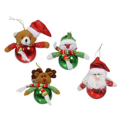 Christmas Ornaments Santa With Sphere - Assortment
