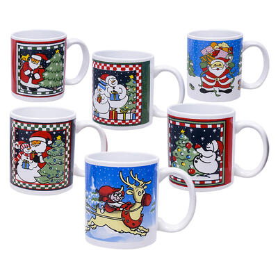 Short Christmas Mug - 11oz. 6 Assorted