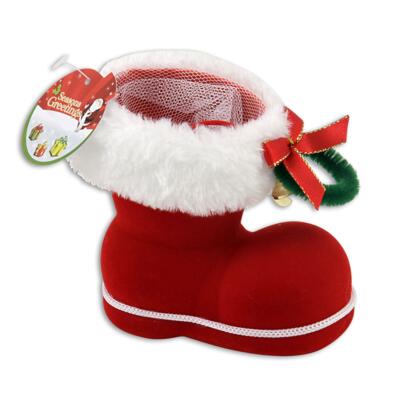 Stocking W/ Wreath Pouch- 6" H