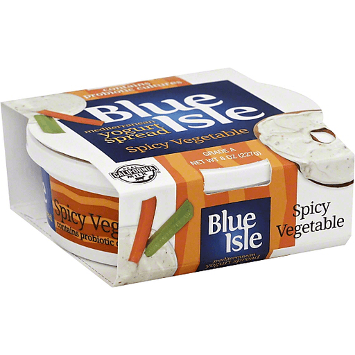 Blue Isle Mediterranean Yogurt Spread Spicy Vegetable, 8 Oz