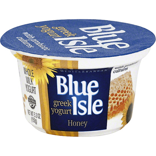 Blue Isle Yogurt, Greek, Whole Milk, Honey