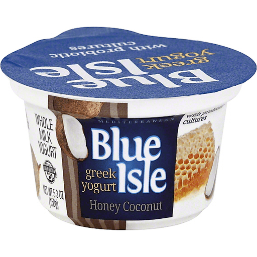 Blue Isle Yogurt, Greek, Whole Milk, Honey Coconut