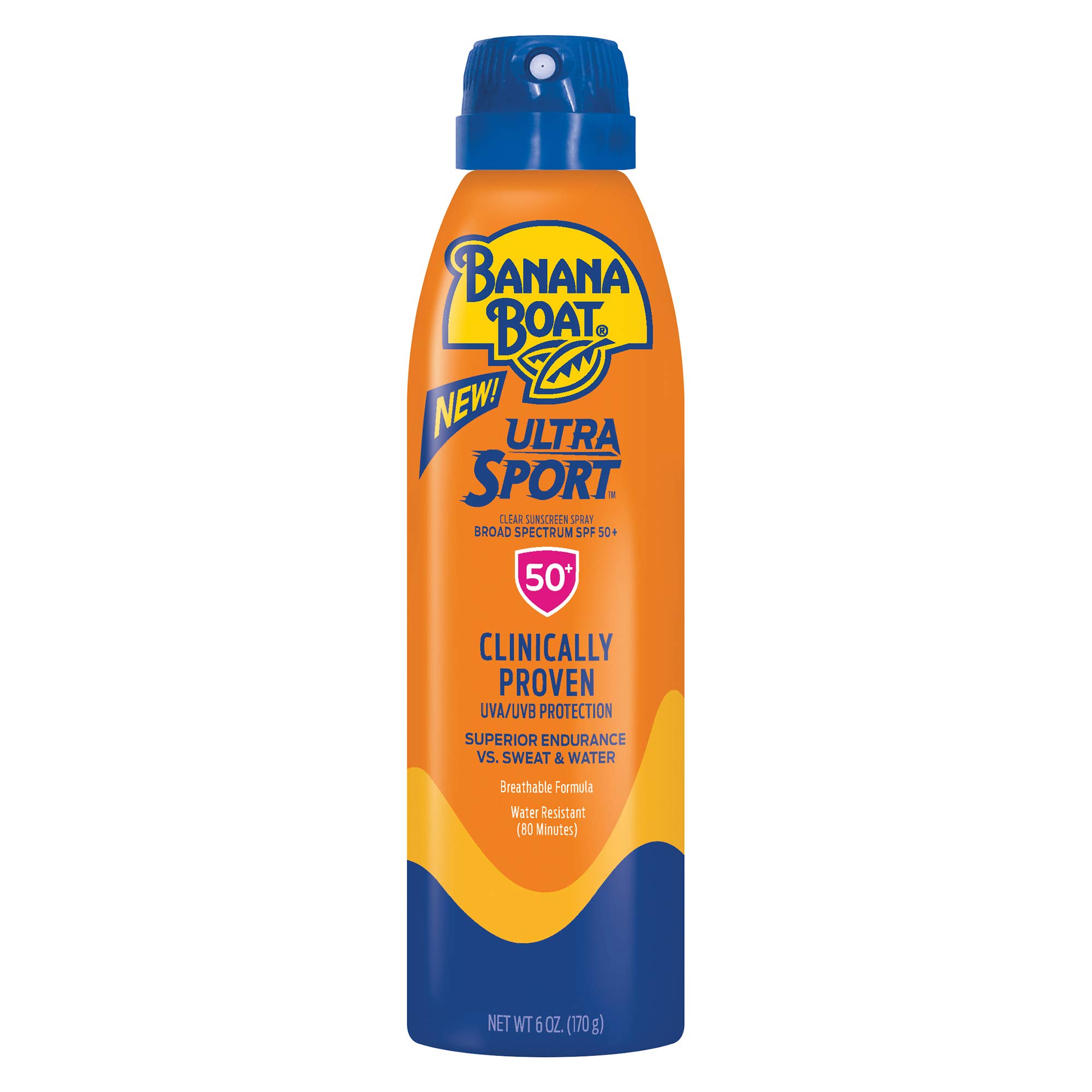 Banana Boat Sport Performance Clear Spray Sunscreen Broad Spectrum SPF 50 - 6 Ounces