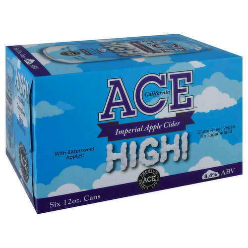 Ace High Imperial Apple Cider 6 - 12 Oz Cans