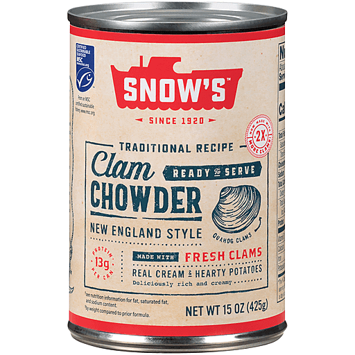 Snow's Traditional Recipe Ready To Serve New England Style Clam Chowder 15 Oz. Can