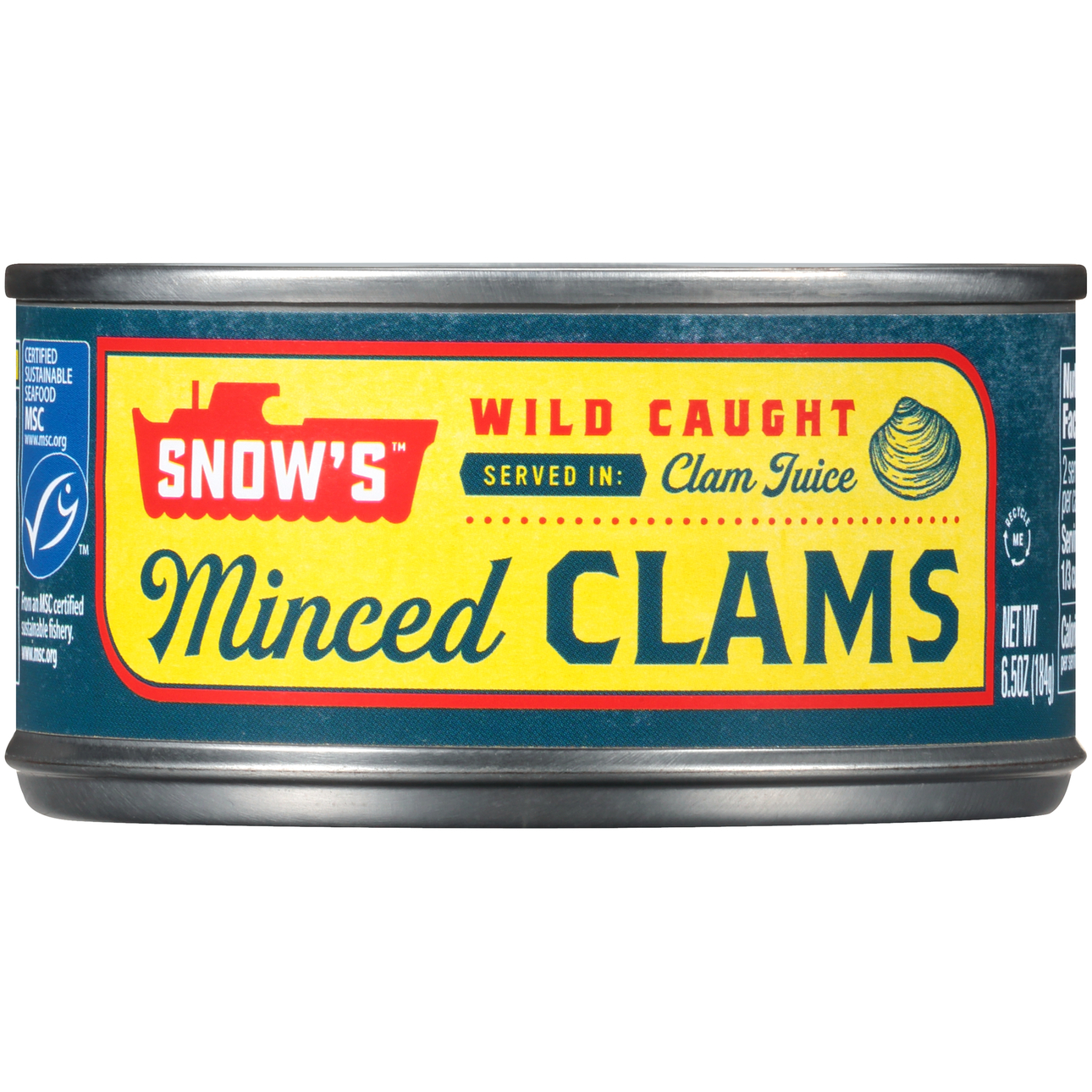 Snow's Wild Caught Minced Clams 6.5 Oz