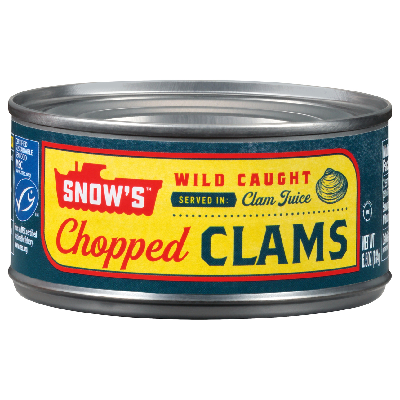Snow's Wild Caught Chopped Clams Served In Clam Juice 6.5 Oz. Can X 6