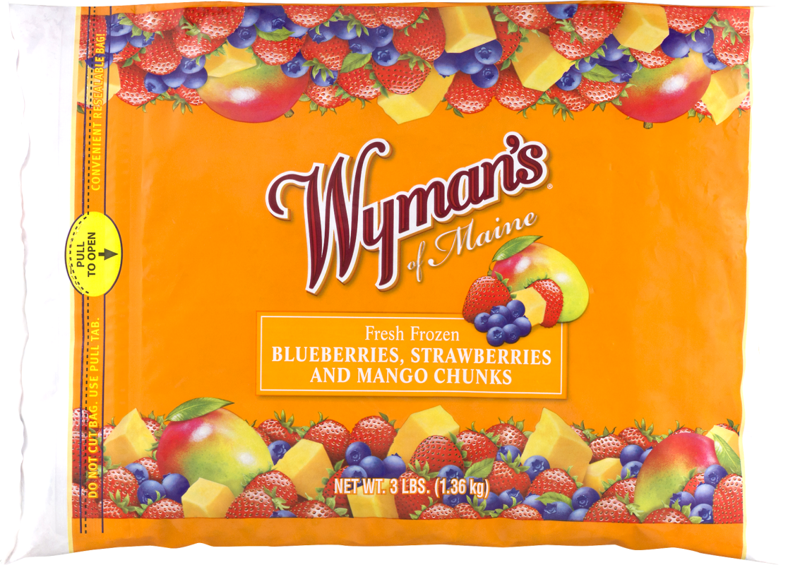 Wyman's Of Maine Mango Berry With Wild Blues Frozen Fruit 3 Lbs. Bag