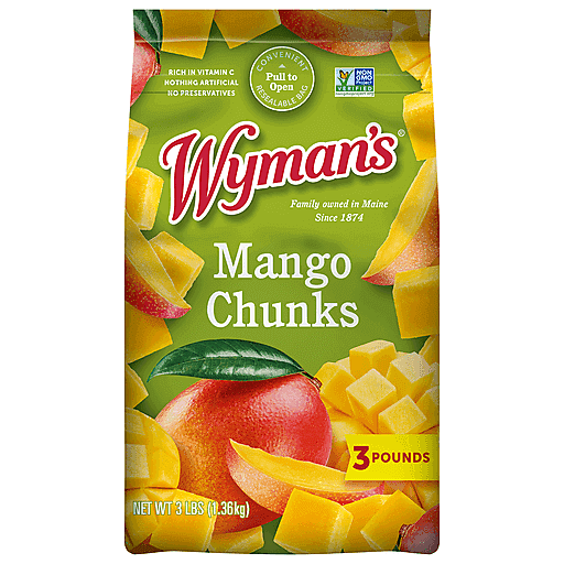 Wyman's Of Maine Mango Chunks Frozen Fruit 3 Lb. Bag