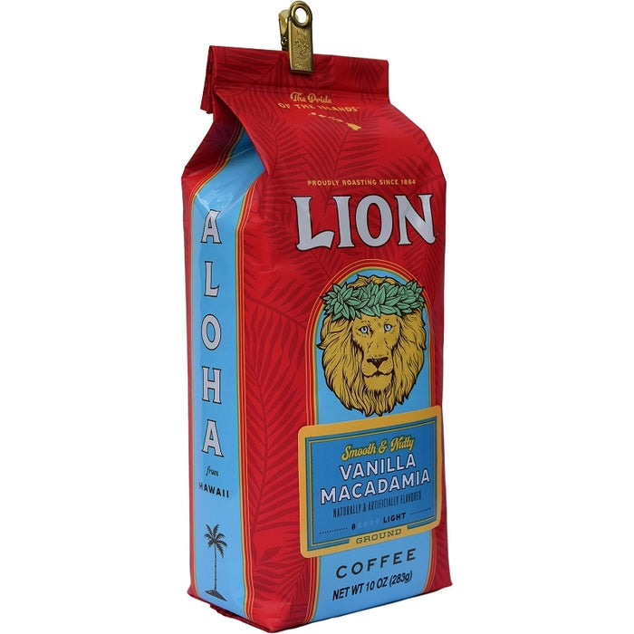 Lion Coffee Vanilla Macadamia Medium Roast Ground - 10oz