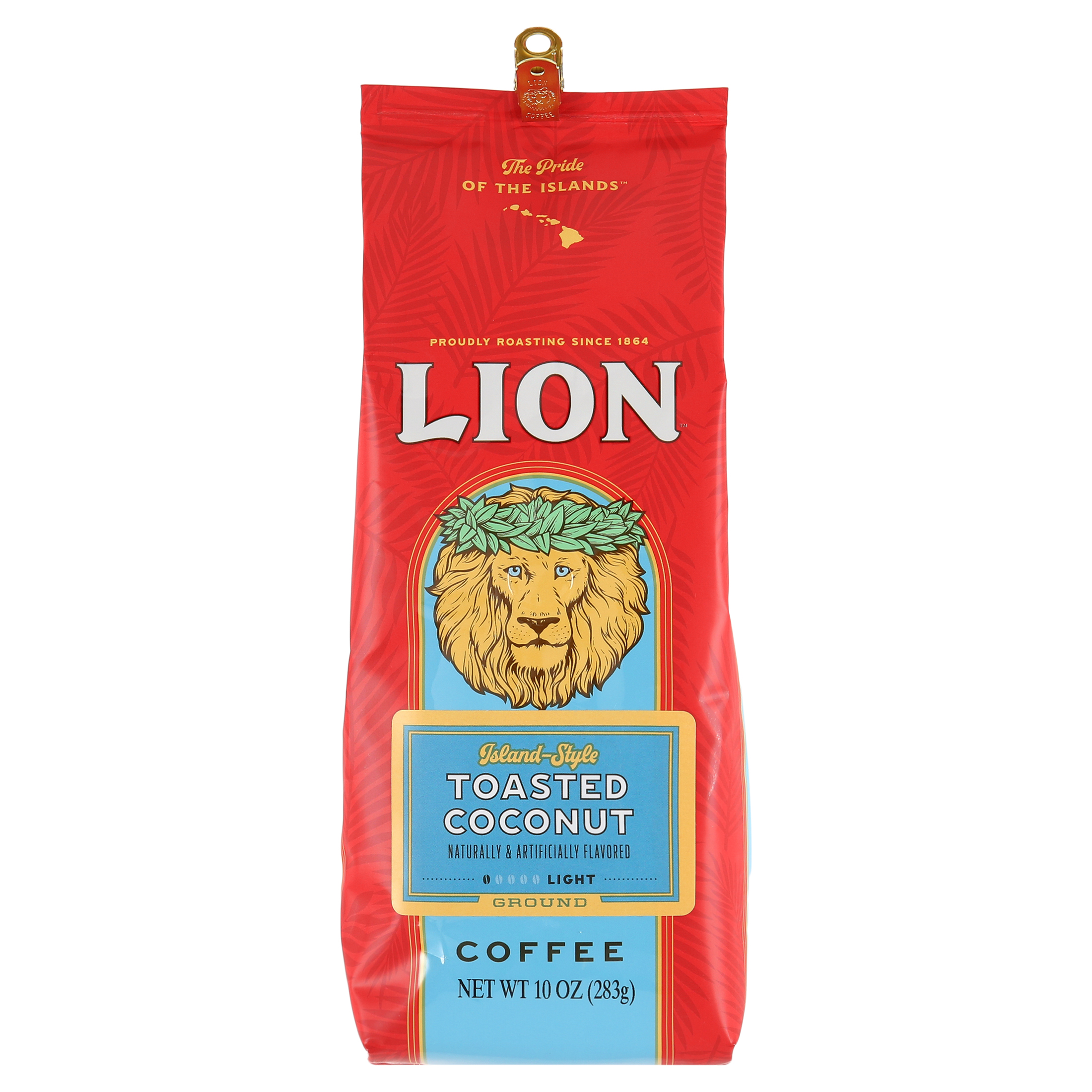 Lion Coffee Toasted Coconut Light Roast Ground 10 Oz