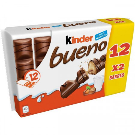 Kinder Bueno Gaufrettes De Chocolat Au Lait 12x2 Barres - 516 G
