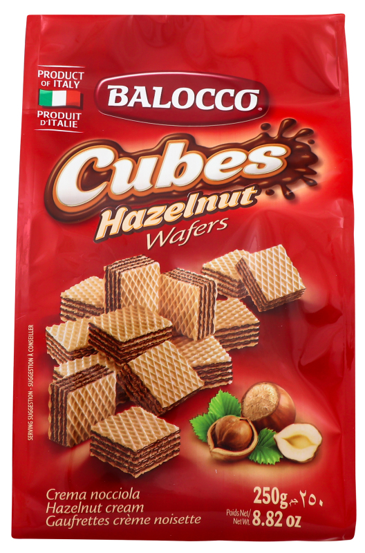 Balocco Wafer Cubes 250gr Hazelnut