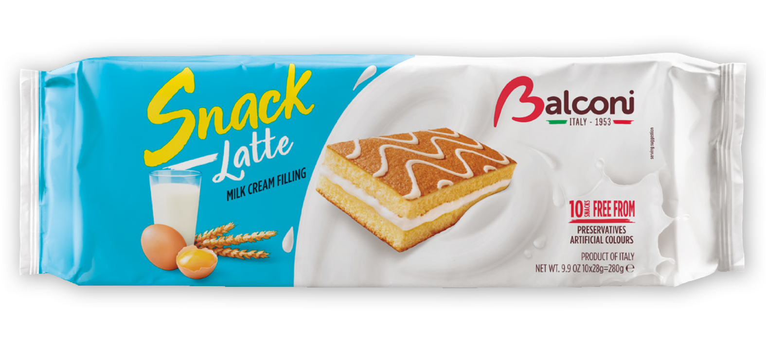 Balconi Milk Snack, Snack Al Latte, 10 X 28g = 280g
