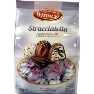 Witor's srl Praline Stracciatella 300g Beutel (Milchschokolade & Stracciatella-Creme)